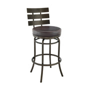 Tatyana Swivel Counter or Bar Stool in Mocha Finish with Brown Faux Leather - Furniture City (CA)l