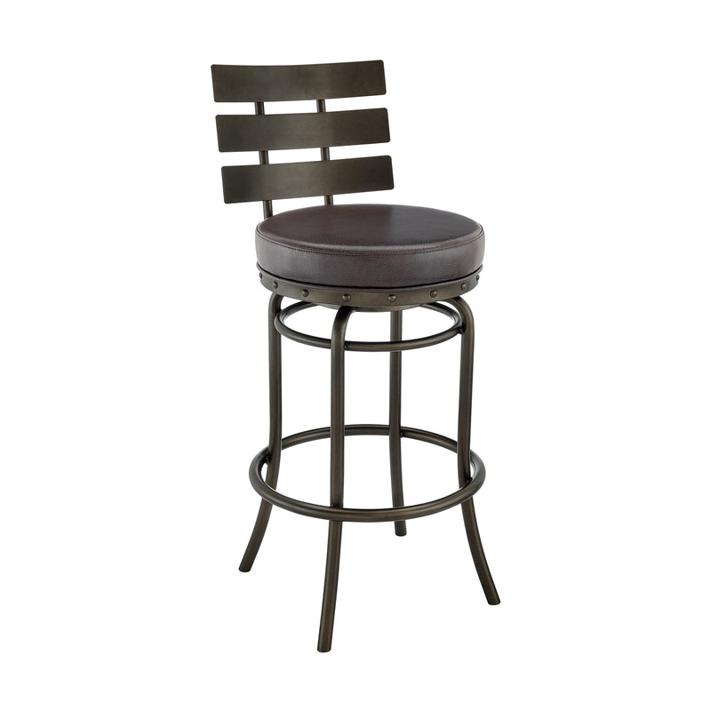 Tatyana Swivel Counter or Bar Stool in Mocha Finish with Brown Faux Leather - Furniture City (CA)l