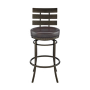 Tatyana Swivel Counter or Bar Stool in Mocha Finish with Brown Faux Leather - Furniture City (CA)l