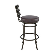 Tatyana Swivel Counter or Bar Stool in Mocha Finish with Brown Faux Leather - Furniture City (CA)l