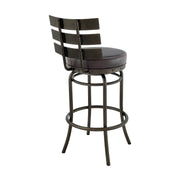Tatyana Swivel Counter or Bar Stool in Mocha Finish with Brown Faux Leather - Furniture City (CA)l