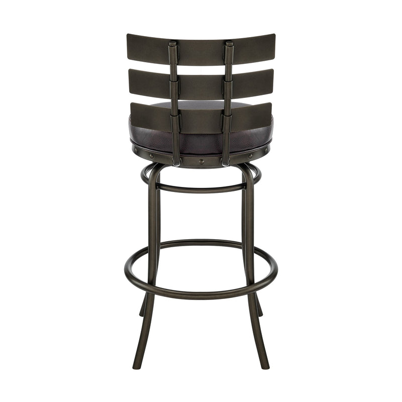Tatyana Swivel Counter or Bar Stool in Mocha Finish with Brown Faux Leather - Furniture City (CA)l