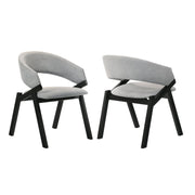 Talulah Gray Fabric and Black Veneer Dining Side Chairs - Set of 2 - Furniture City (CA)l