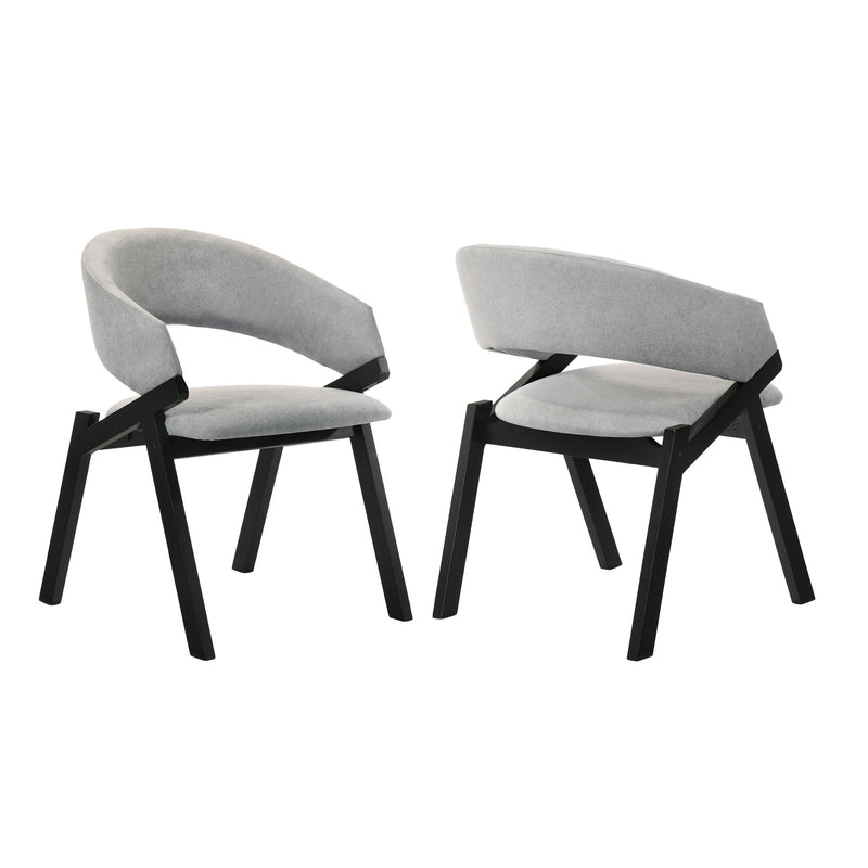 Talulah Gray Fabric and Black Veneer Dining Side Chairs - Set of 2 - Furniture City (CA)l