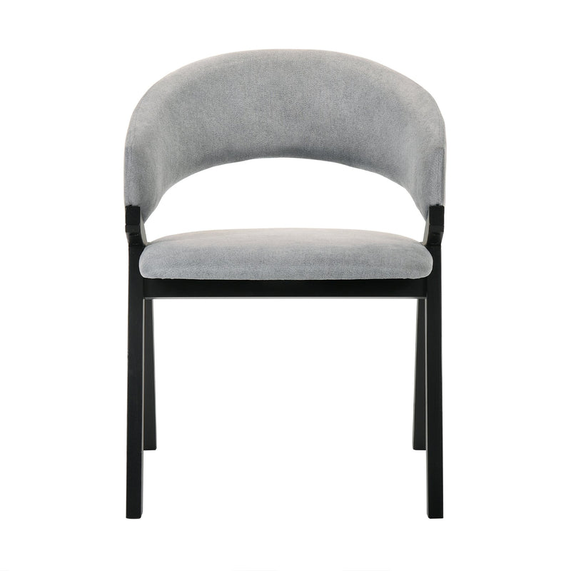 Talulah Gray Fabric and Black Veneer Dining Side Chairs - Set of 2 - Furniture City (CA)l
