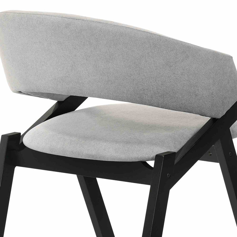 Talulah Gray Fabric and Black Veneer Dining Side Chairs - Set of 2 - Furniture City (CA)l