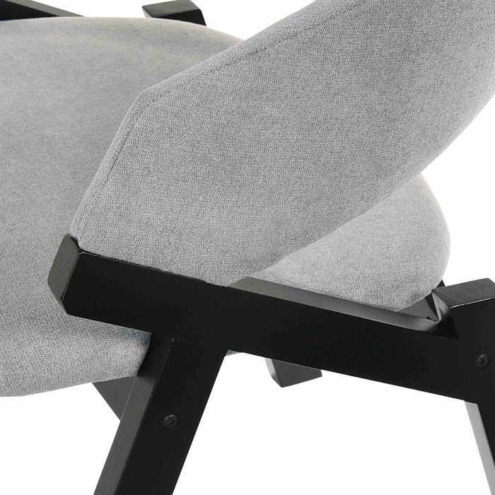 Talulah Gray Fabric and Black Veneer Dining Side Chairs - Set of 2