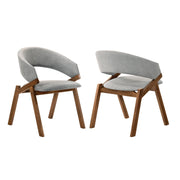 Talulah Gray Fabric and Walnut Veneer Dining Side Chairs - Set of 2 - Furniture City (CA)l