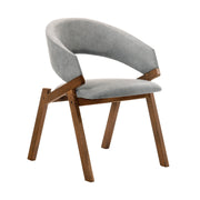 Talulah Gray Fabric and Walnut Veneer Dining Side Chairs - Set of 2 - Furniture City (CA)l