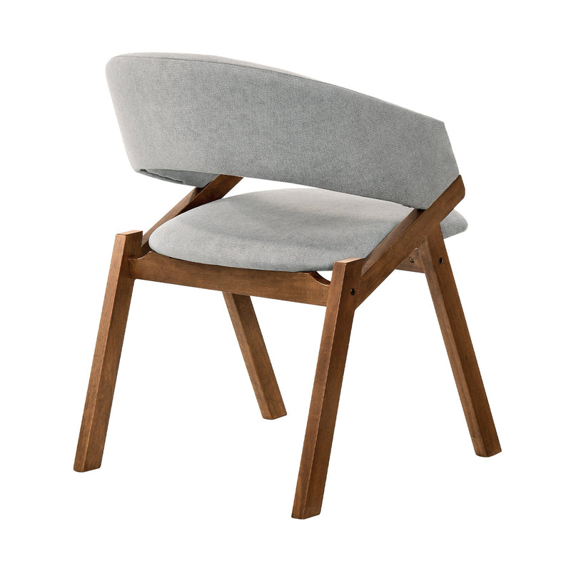Talulah Gray Fabric and Walnut Veneer Dining Side Chairs - Set of 2 - Furniture City (CA)l