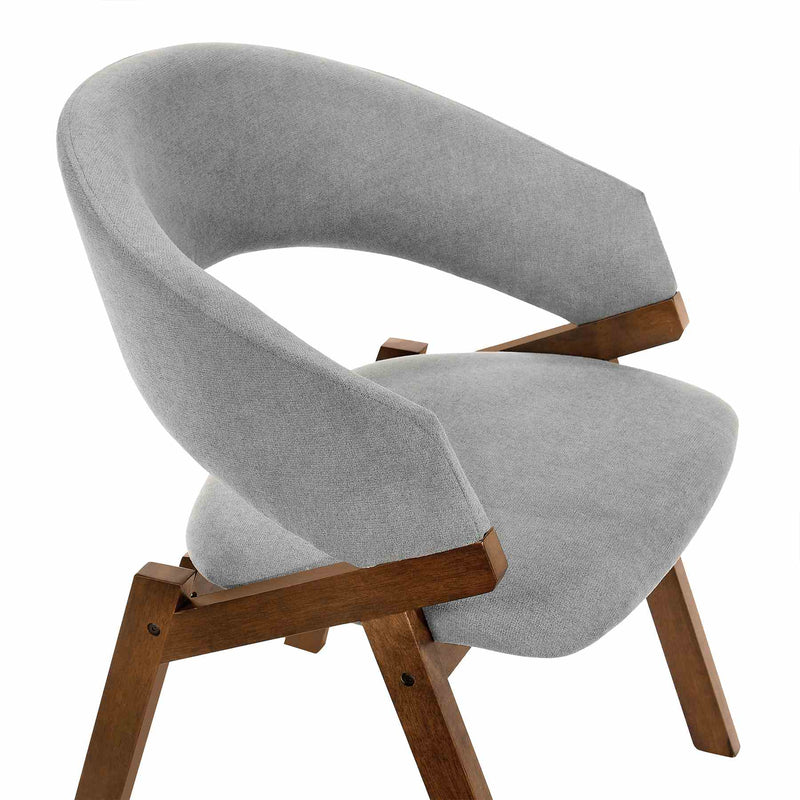 Talulah Gray Fabric and Walnut Veneer Dining Side Chairs - Set of 2 - Furniture City (CA)l