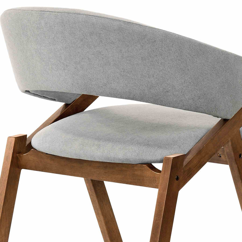 Talulah Gray Fabric and Walnut Veneer Dining Side Chairs - Set of 2 - Furniture City (CA)l