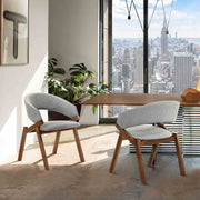 Talulah Gray Fabric and Walnut Veneer Dining Side Chairs - Set of 2 - Furniture City (CA)l