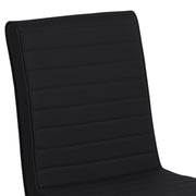 Tempe Contemporary Dining Chair in Black Faux Leather with Brushed Stainless Steel Finish - Set of 2 - Furniture City (CA)l
