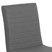 Tempe Contemporary Dining Chair in Gray Faux Leather with Brushed Stainless Steel Finish - Set of 2 - Furniture City (CA)l