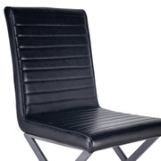 Tempe Modern Dining Chair in Gray Powder Coated finish and Vintage Black Faux Leather - Set of 2 - Furniture City (CA)l