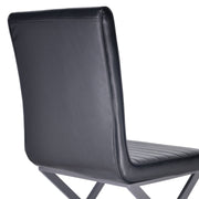 Tempe Modern Dining Chair in Gray Powder Coated finish and Vintage Black Faux Leather - Set of 2 - Furniture City (CA)l