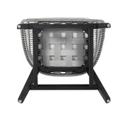 Tutti Frutti Indoor Outdoor Counter Height Bar Stool in Black Brushed Eucalyptus Wood with Gray Rope - Furniture City (CA)l