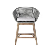 Tutti Frutti Indoor Outdoor Counter Height Bar Stool in Light Eucalyptus Wood with Gray Rope - Furniture City (CA)l