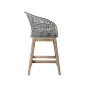 Tutti Frutti Indoor Outdoor Counter Height Bar Stool in Light Eucalyptus Wood with Gray Rope - Furniture City (CA)l