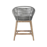 Tutti Frutti Indoor Outdoor Counter Height Bar Stool in Light Eucalyptus Wood with Gray Rope - Furniture City (CA)l