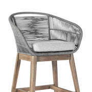 Tutti Frutti Indoor Outdoor Counter Height Bar Stool in Light Eucalyptus Wood with Gray Rope - Furniture City (CA)l