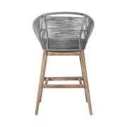 Tutti Frutti Indoor Outdoor Bar Height Bar Stool in Light Eucalyptus Wood with Gray Rope - Furniture City (CA)l