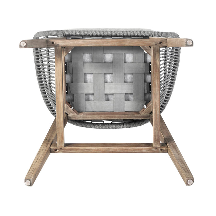 Tutti Frutti Indoor Outdoor Bar Height Bar Stool in Light Eucalyptus Wood with Gray Rope