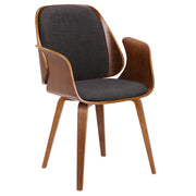 Tiffany Mid-Century Dining Chair in Charcoal Fabric with Walnut Veneer Finish - Furniture City (CA)l