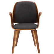 Tiffany Mid-Century Dining Chair in Charcoal Fabric with Walnut Veneer Finish - Furniture City (CA)l