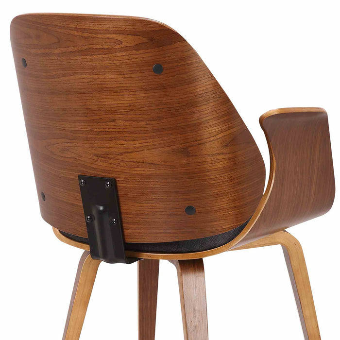 Tiffany Mid-Century Dining Chair in Charcoal Fabric with Walnut Veneer Finish