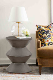 Lizzie Concrete Indoor Outdoor Accent Stool End Table - Furniture City (CA)l