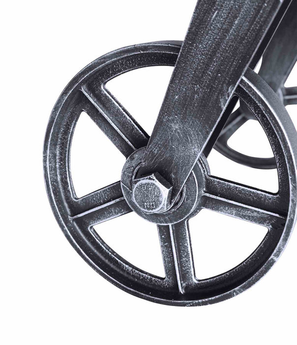 Trego Industrial Coffee Table in Industrial Gray and Pine Wood Top