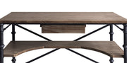 Theo Industrial Desk in Industrial Gray and Pine Wood Top - Furniture City (CA)l