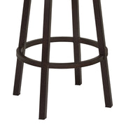Tilden 26" Counter Height Metal Swivel Backless Barstool in Ford Brown Faux Leather and Auburn Bay Finish - Furniture City (CA)l