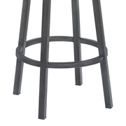 Tilden 30" Bar Height Metal Swivel Backless Barstool in Ford Black Faux Leather and Mineral Finish - Furniture City (CA)l