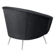 Tulare Contemporary Accent Chair in Brushed Stainless Steel Finish with Black Fabric - Furniture City (CA)l