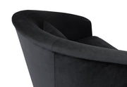 Tulare Contemporary Accent Chair in Brushed Stainless Steel Finish with Black Fabric - Furniture City (CA)l