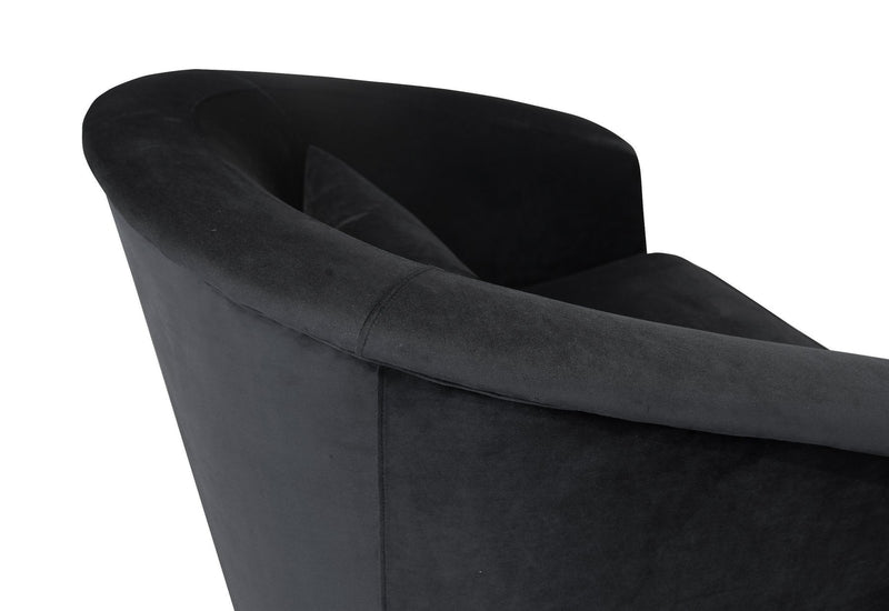 Tulare Contemporary Accent Chair in Brushed Stainless Steel Finish with Black Fabric - Furniture City (CA)l