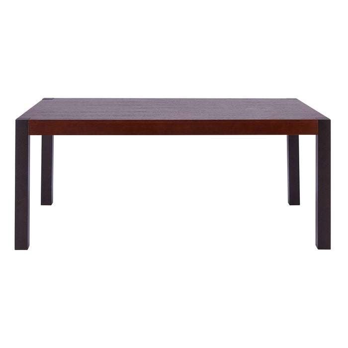 Tatum Contemporary Dining Table in Auburn Bay Finish and Sedona Wood Top