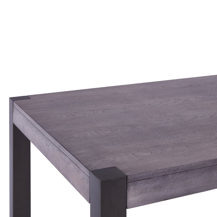 Tatum Contemporary Dining Table in Mineral Finish and Gray Walnut Top