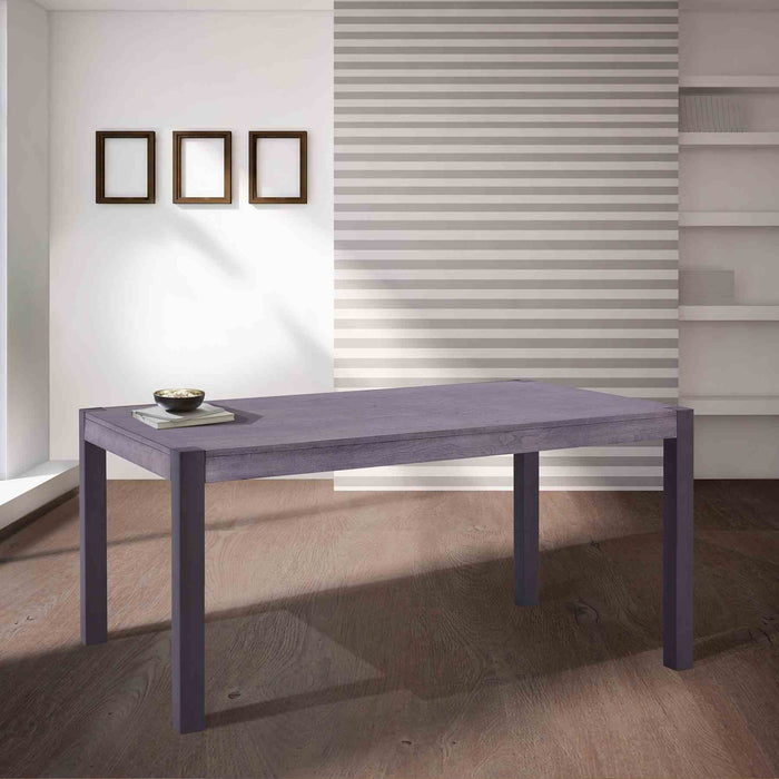 Tatum Contemporary Dining Table in Mineral Finish and Gray Walnut Top
