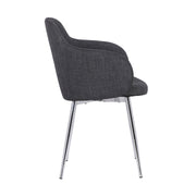 Tammy Contemporary Dining Chair in Chrome Brushed Finish and Charcoal Fabric - Furniture City (CA)l