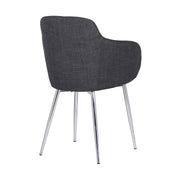 Tammy Contemporary Dining Chair in Chrome Brushed Finish and Charcoal Fabric - Furniture City (CA)l