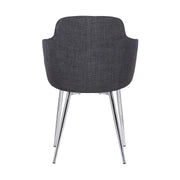 Tammy Contemporary Dining Chair in Chrome Brushed Finish and Charcoal Fabric - Furniture City (CA)l