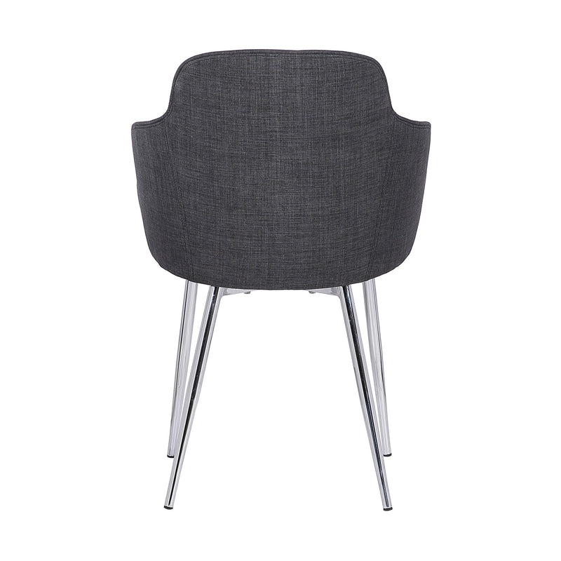 Tammy Contemporary Dining Chair in Chrome Brushed Finish and Charcoal Fabric - Furniture City (CA)l