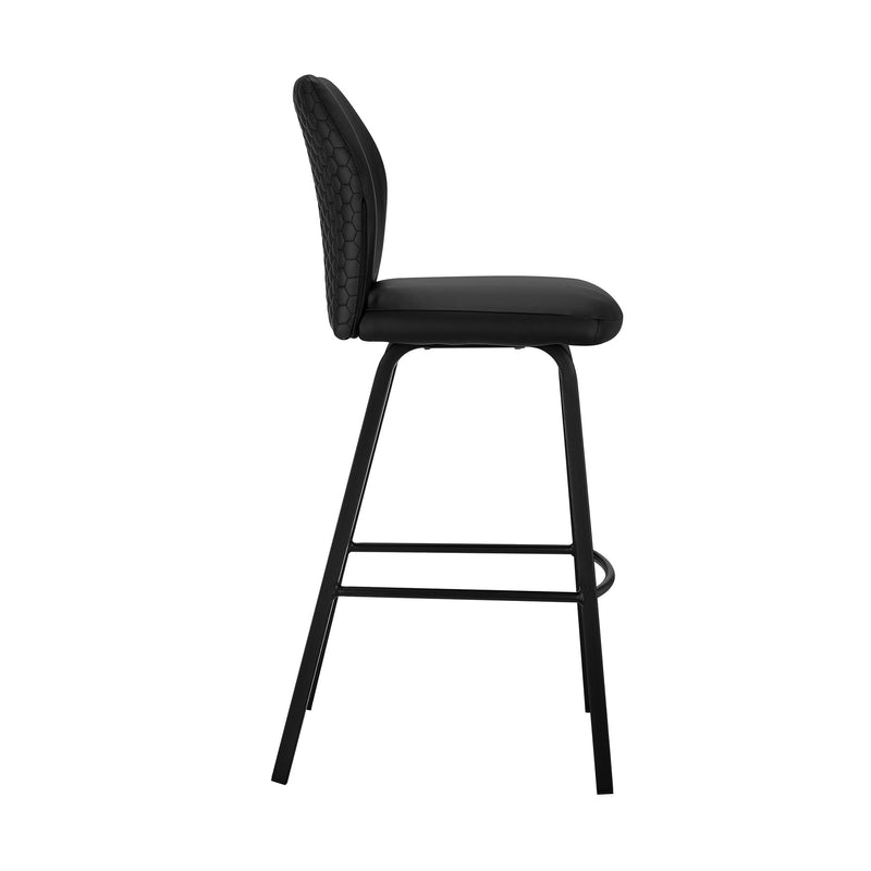 Tandy Black Faux Leather and Black Metal 26" Counter Stool - Furniture City (CA)l