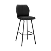 Tandy Black Faux Leather and Black Metal 30" Bar Stool - Furniture City (CA)l