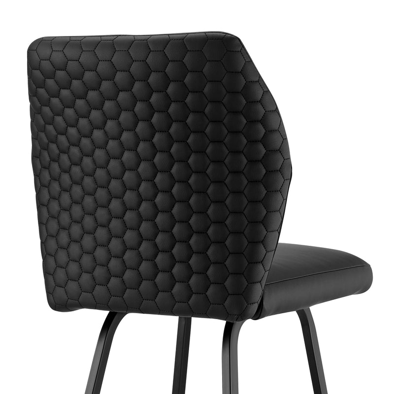 Tandy Black Faux Leather and Black Metal 30" Bar Stool - Furniture City (CA)l
