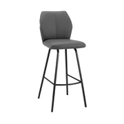 Tandy Gray Faux Leather and Black Metal 26" Counter Stool - Furniture City (CA)l